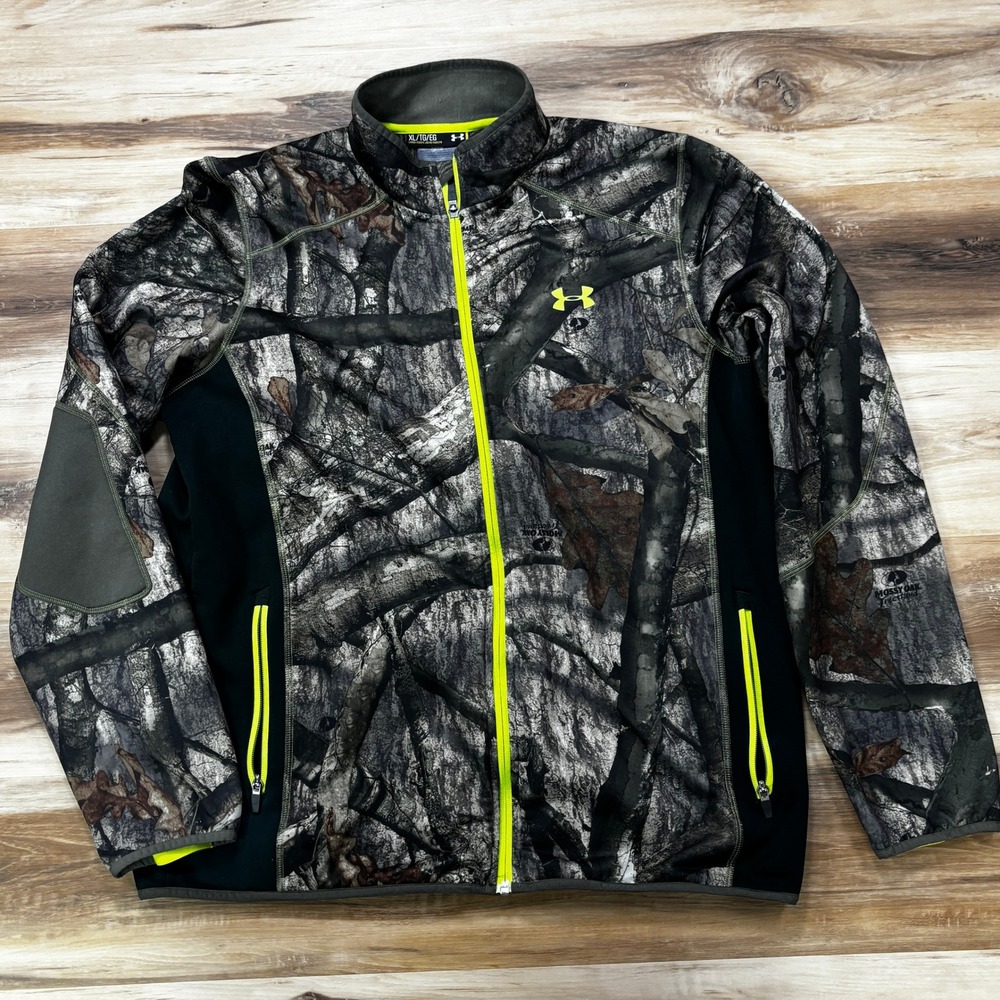 Under Armour Jacket XL Mossy Oak Camo Hunting ColdGear Loose Fit Camouflage
